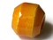 31mm Yellow Orange Banded Round Bead Vintage Macrame Ceramic Porcelain Beads